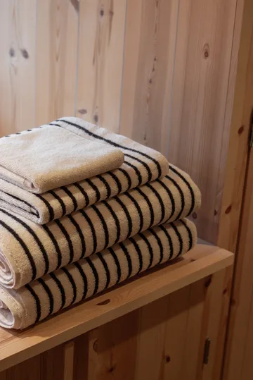 Drift badehåndklæder 100x150 cm 2-pak - Hvid-sort - Scandi Living