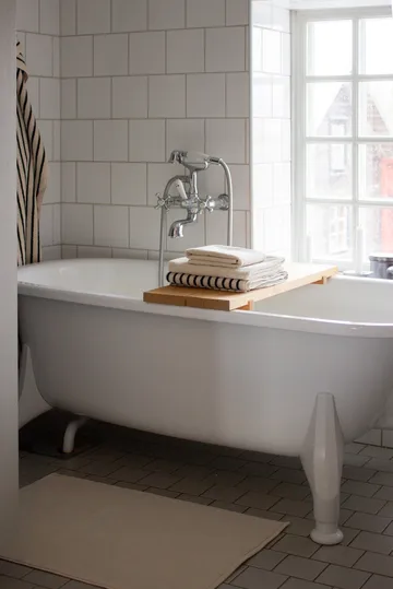 Drift badehåndklæder 100x150 cm 2-pak - Hvid-sort - Scandi Living