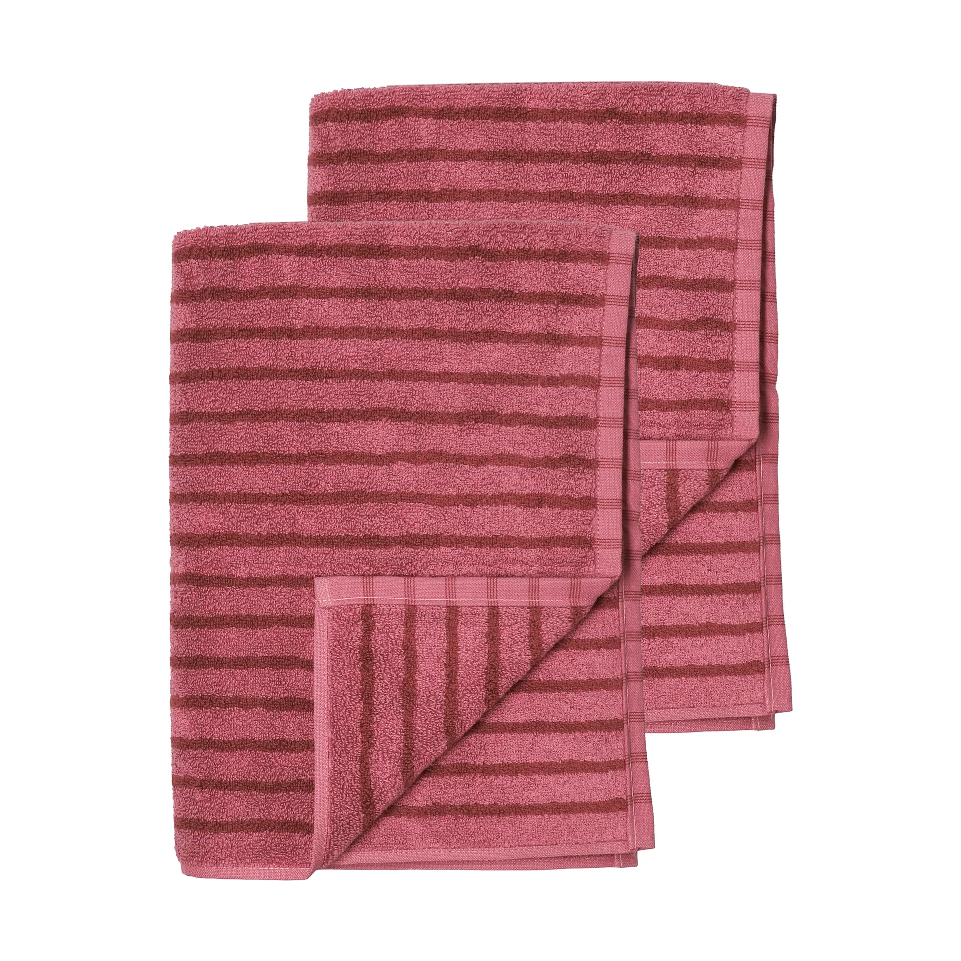 Drift badehåndklæder 100x150 cm 2-pak - Rosa-rød,  Scandi Living