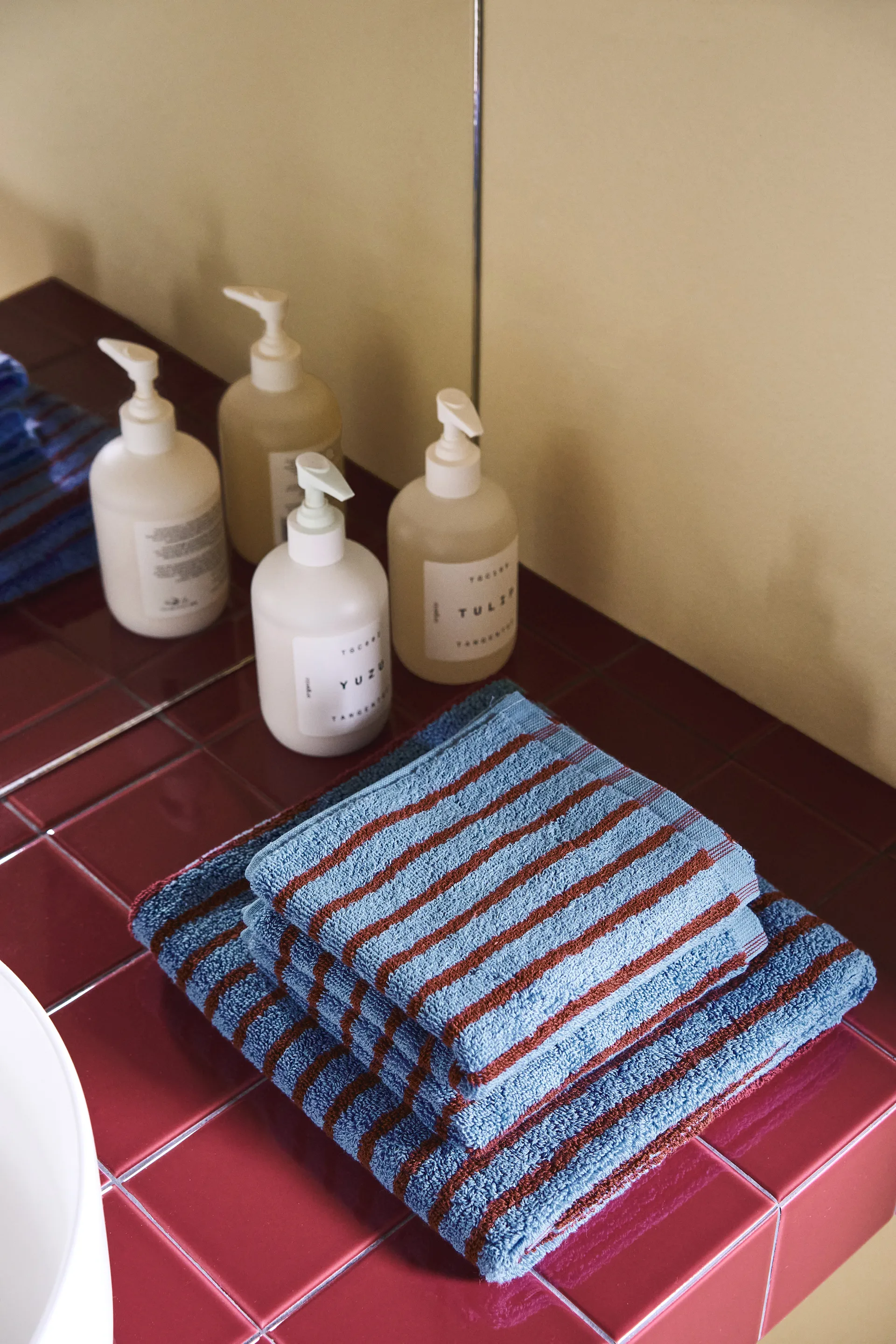 Drift håndklæde 30x50 cm, Blå-rød Scandi Living