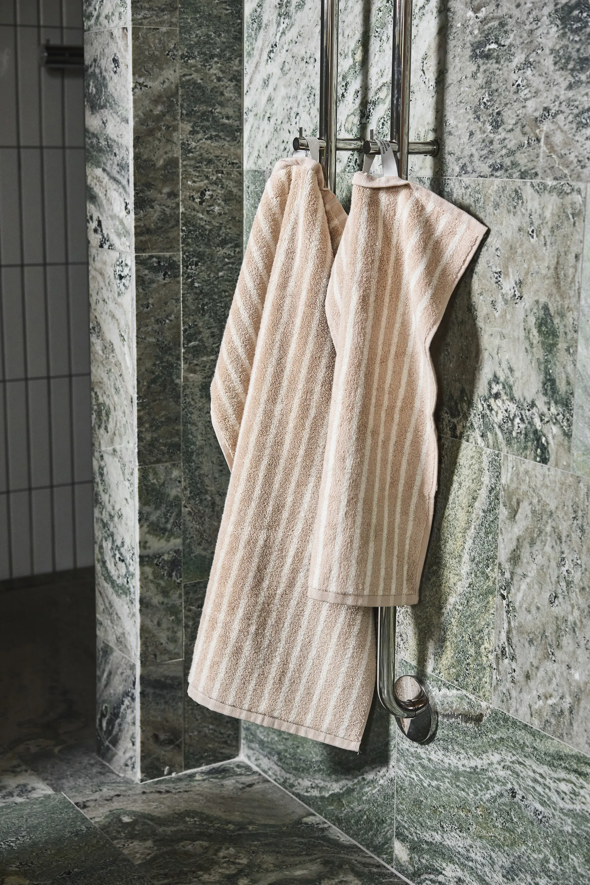 Drift håndklædesæt 4 dele - Beige-hvid,  Scandi Living