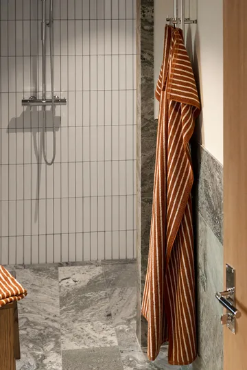 Drift håndklædesæt 4 dele - Brun-hvid - Scandi Living