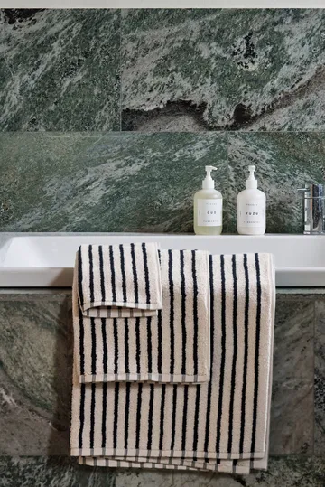 Drift håndklædesæt 4 dele - Hvid-sort - undefined - Scandi Living