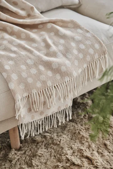 Droplets bomuldstæppe 130x185 cm - Beige - Scandi Living