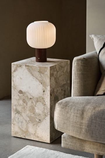 Fair bærbar bordlampe - Frostet glas-mørkbejdset ask - Scandi Living