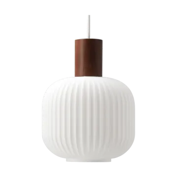 Fair loftlampe Ø20cm - Frostet glas-mørkbejdset ask - Scandi Living