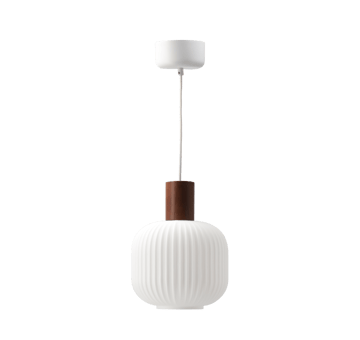 Fair loftlampe Ø20cm - Frostet glas-mørkbejdset ask - Scandi Living