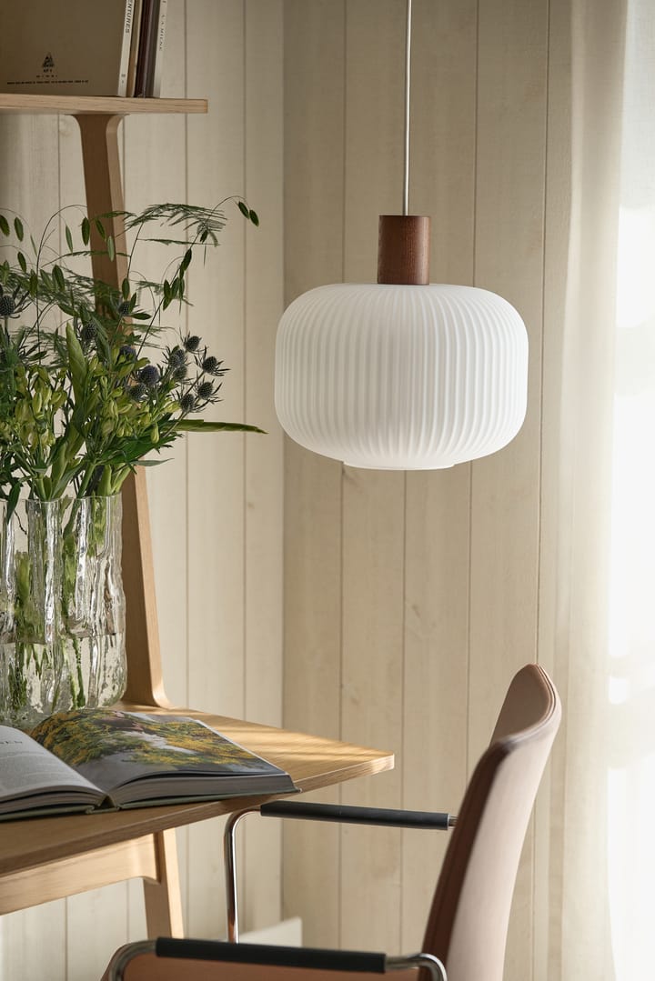 Fair loftslampe Ø30 cm, Frostet glas/Mørkbejdset ask Scandi Living