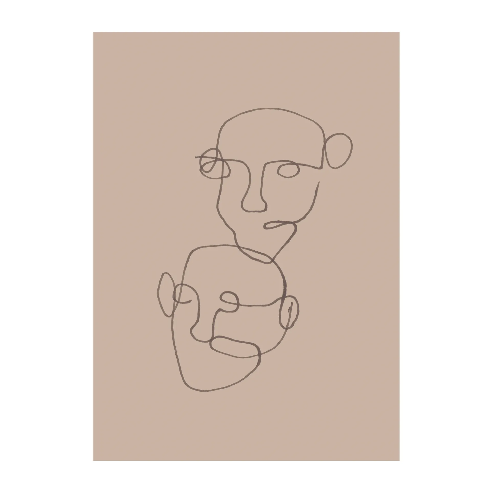 Figurative plakat beige, 50x70 cm Scandi Living