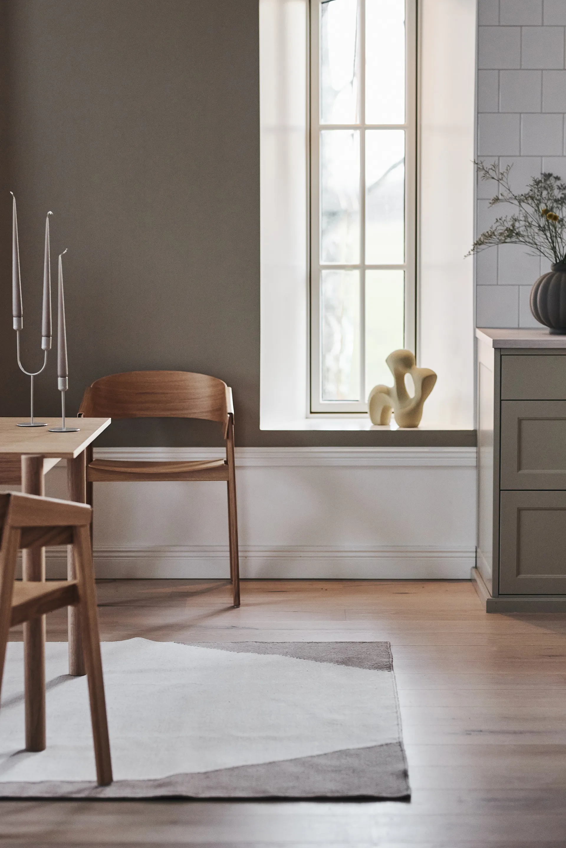 Flow kelimtæppe hvid/beige, 170x240 cm Scandi Living