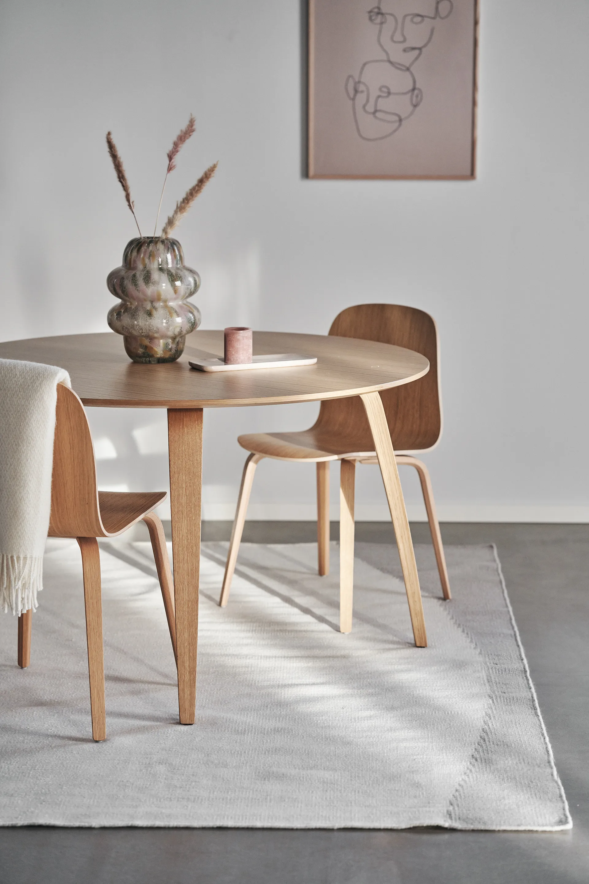 Flow kelimtæppe hvid/grå, 170x240 cm Scandi Living