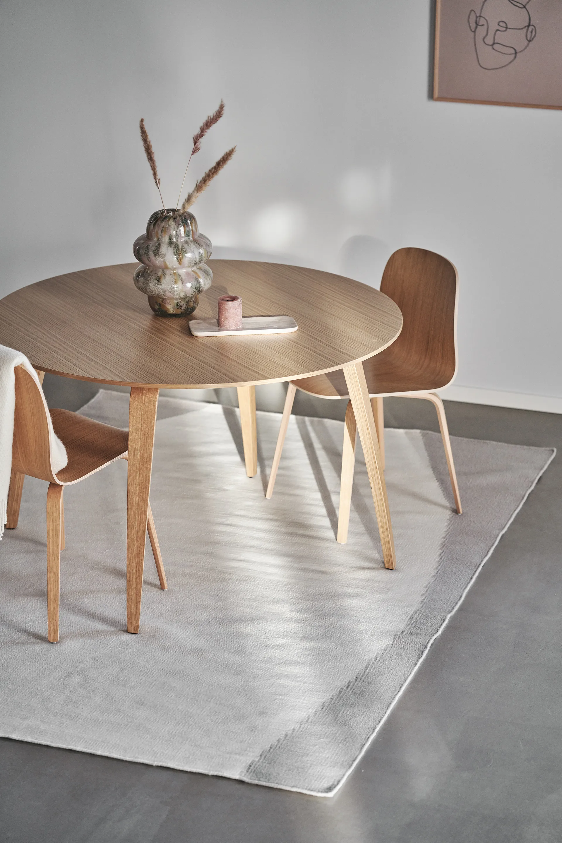 Flow kelimtæppe hvid/grå, 170x240 cm Scandi Living