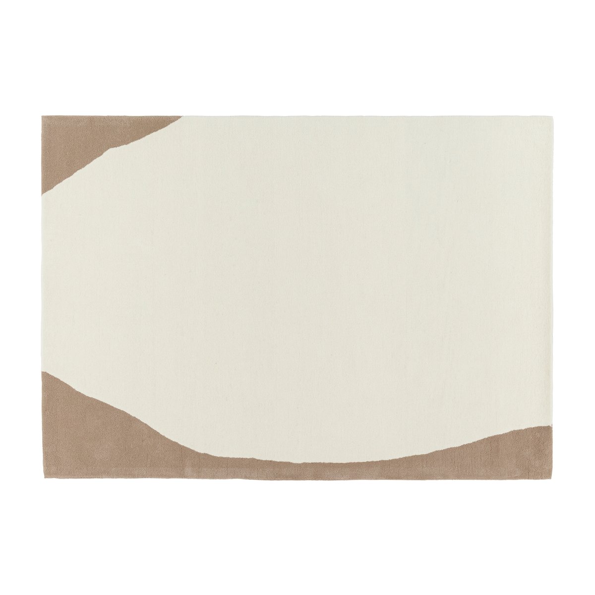 Scandi Living Flow uldtæppe hvid/beige 170x240 cm