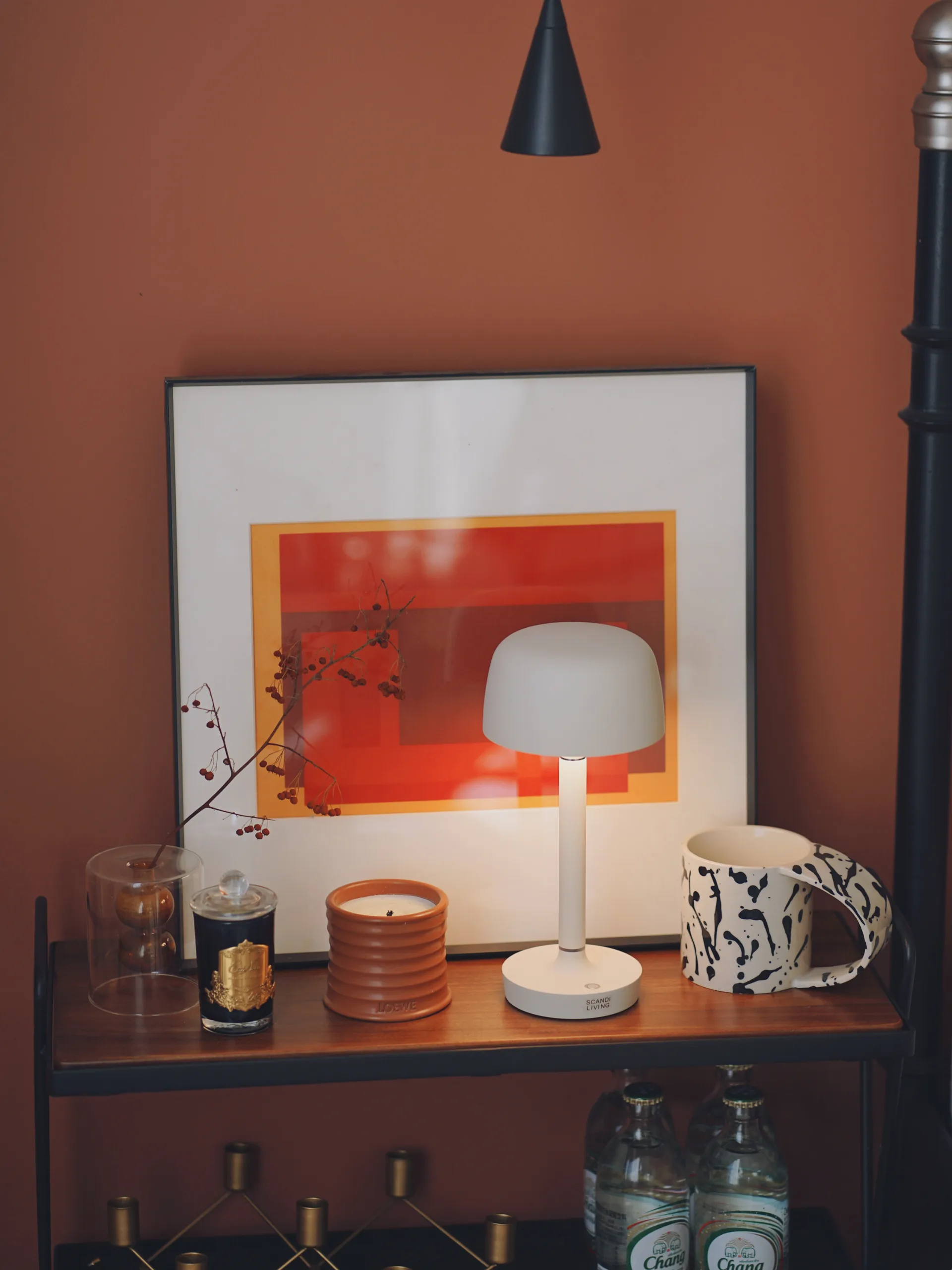 Halo portabel bordlampe 25,5 cm, Beige Scandi Living