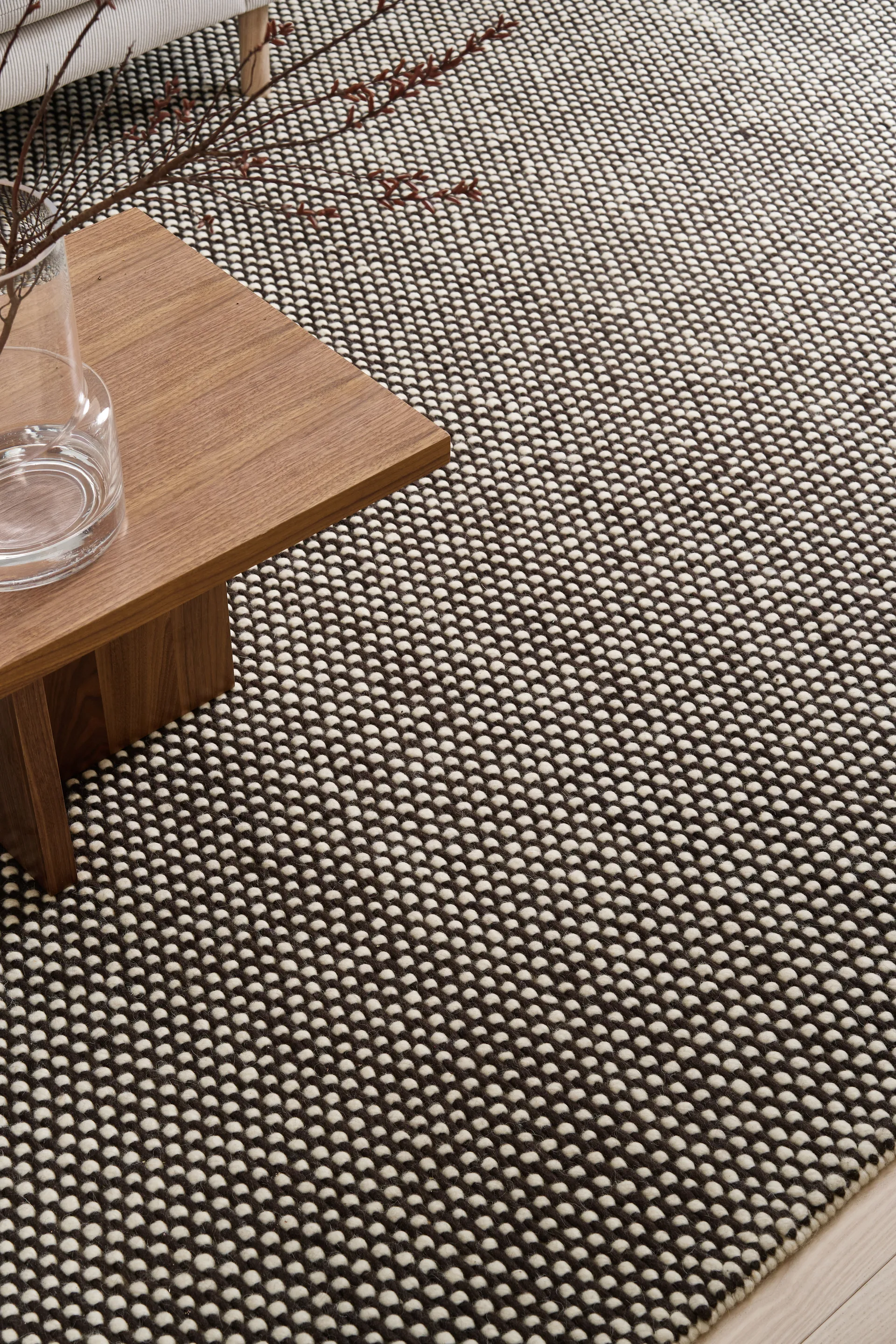 Hill uldmåtte, Hvid-brun, 170x240 cm Scandi Living