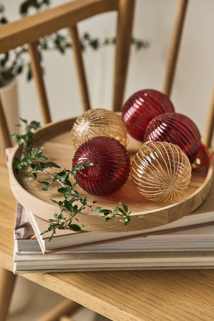 Holiday juletræskugler 6-pak, Red Scandi Living