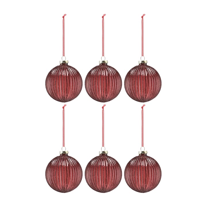 Holiday juletræskugler 6-pak - Red - Scandi Living