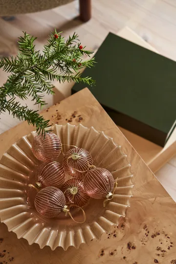 Holiday juletræskugler 6-pak - Rose gold - Scandi Living
