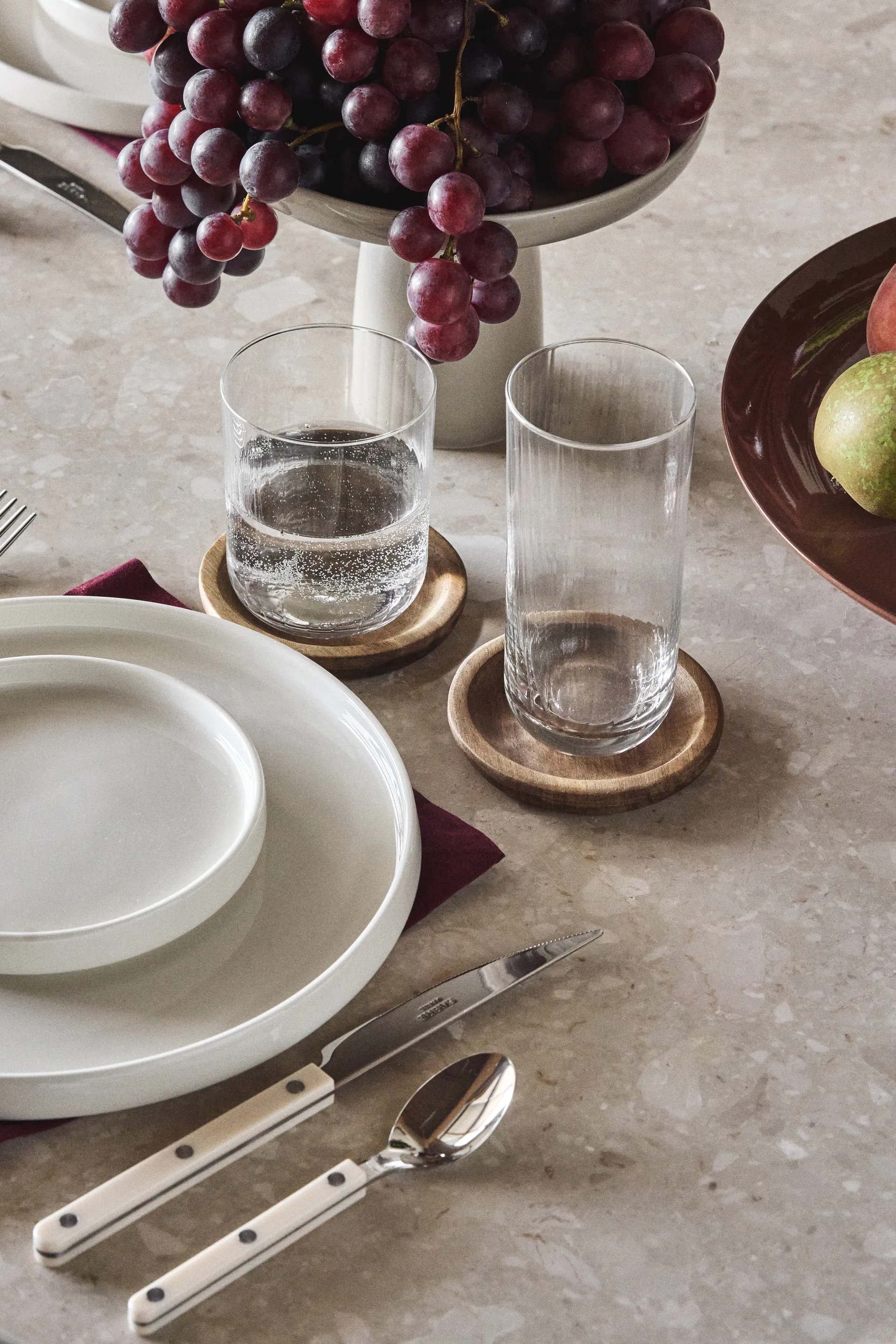 Hollow glasunderlag Ø9 cm 4-pak, Acacia Scandi Living