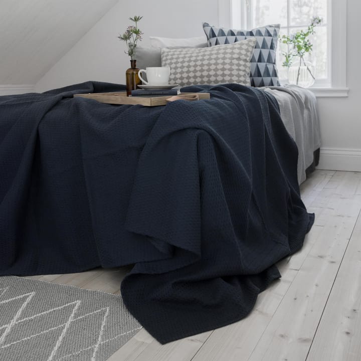 Kimono sengetæppe 260x260 cm - Storm blue (blå) - Scandi Living