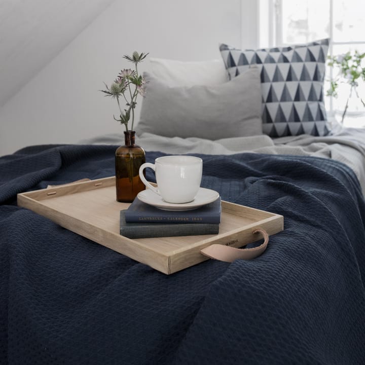 Kimono sengetæppe 260x260 cm, Storm blue (blå) Scandi Living