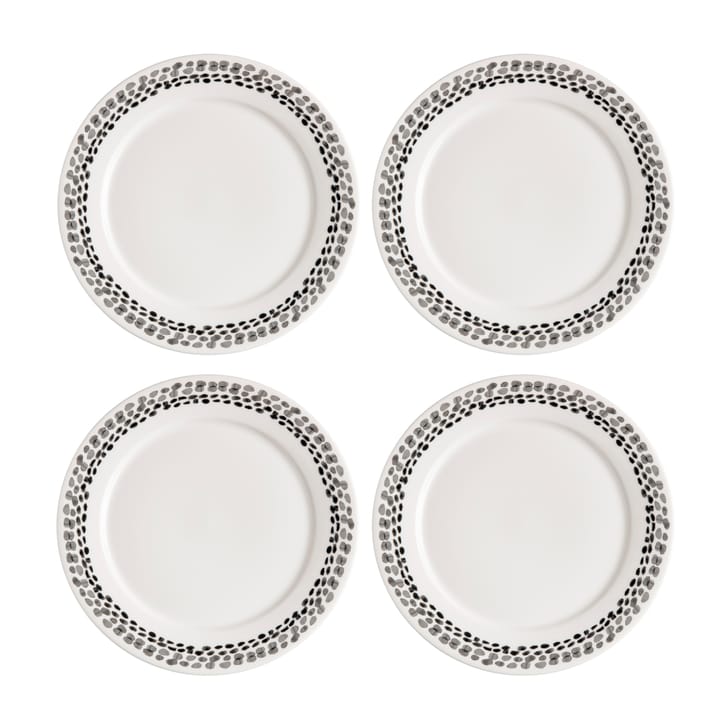Klappersten frokosttallerken 21 cm, 4 stk., sort og hvid Scandi Living