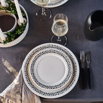 Klappersten frokosttallerken 21 cm, 4 stk. - sort og hvid - Scandi Living