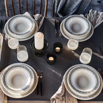 Klappersten tallerken 28 cm, 4 stk. - sort og hvid - Scandi Living