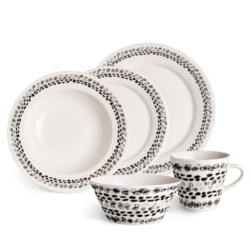 Klappersten tallerken 28 cm, 4 stk. - sort og hvid - Scandi Living