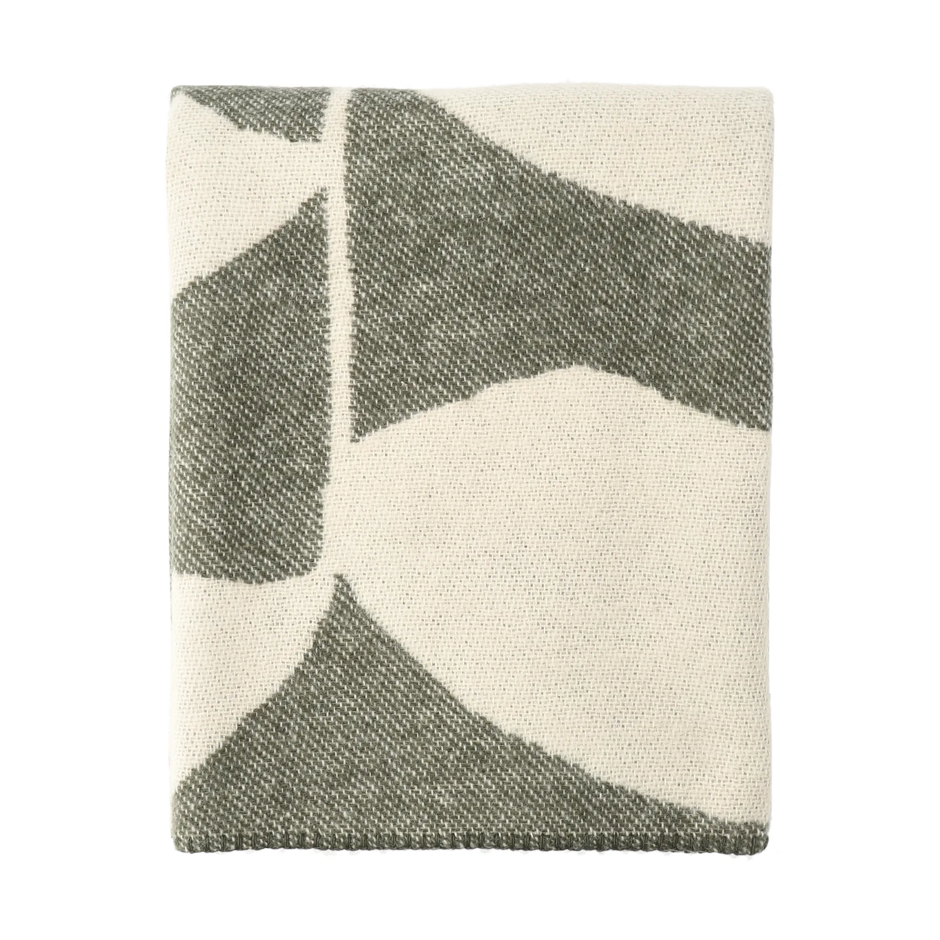 Leaf uldplaid 130x180 cm, Khaki grøn Scandi Living