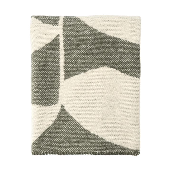 Leaf uldplaid 130x180 cm - Khaki grøn - Scandi Living