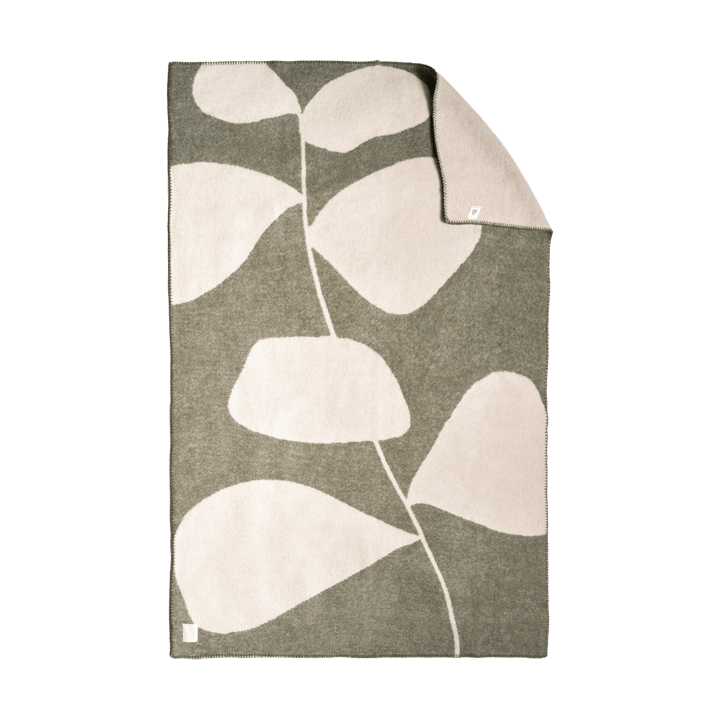 Leaf uldplaid 130x180 cm, Khaki grøn Scandi Living