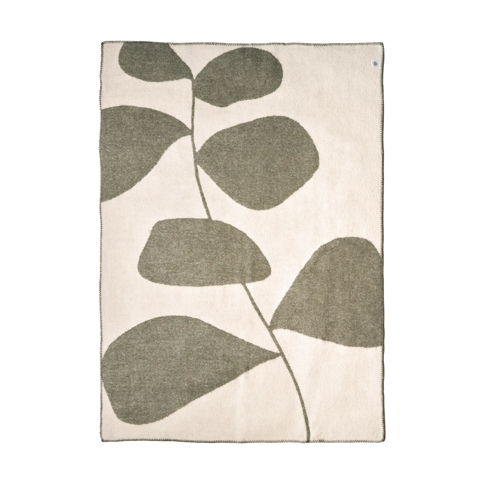 Leaf uldplaid 130x180 cm, Khaki grøn Scandi Living