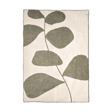 Leaf uldplaid 130x180 cm - Khaki grøn - Scandi Living
