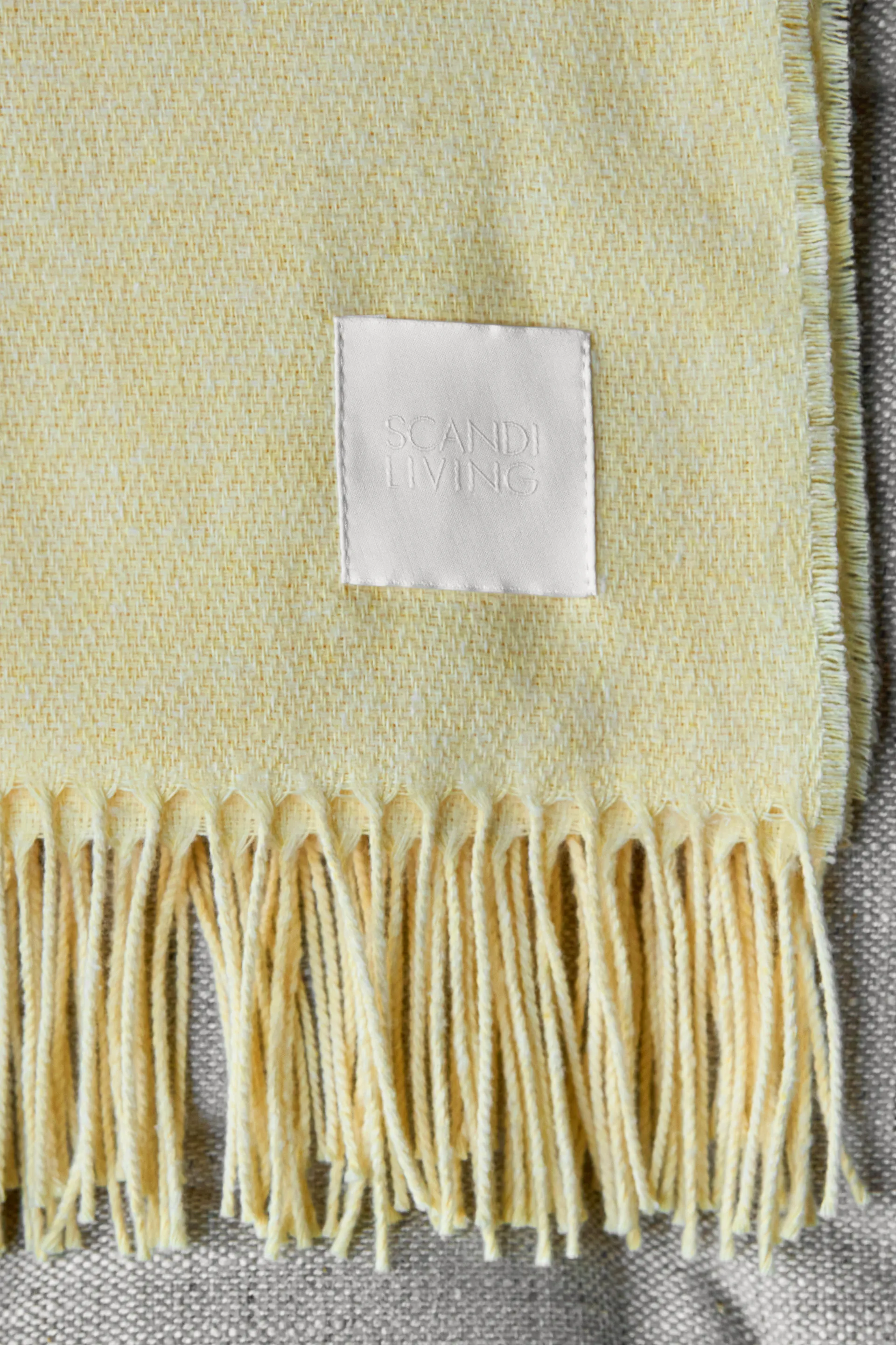 Loom bomuldsplaid 125x170 cm, Buttercream Scandi Living