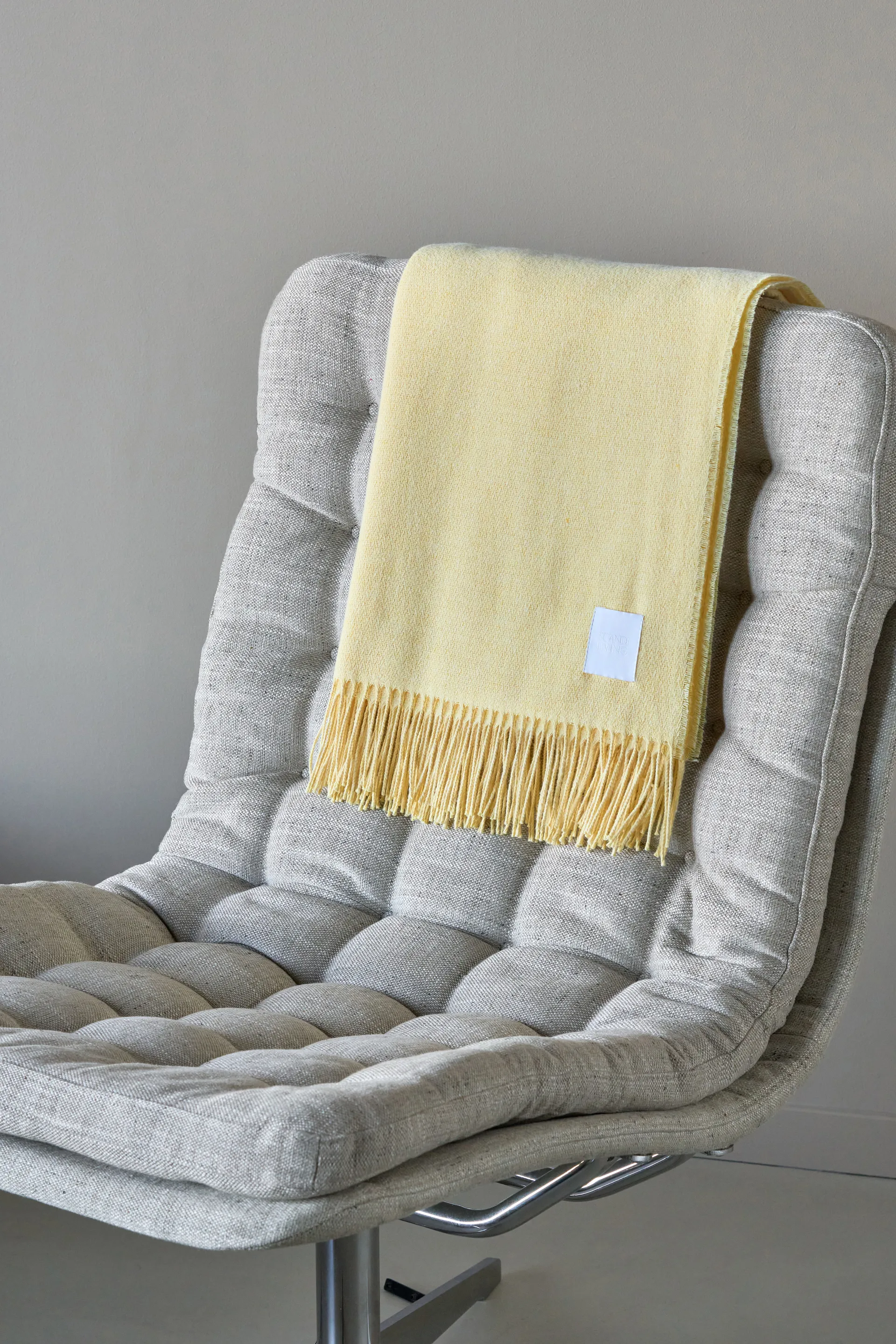 Loom bomuldsplaid 125x170 cm, Buttercream Scandi Living