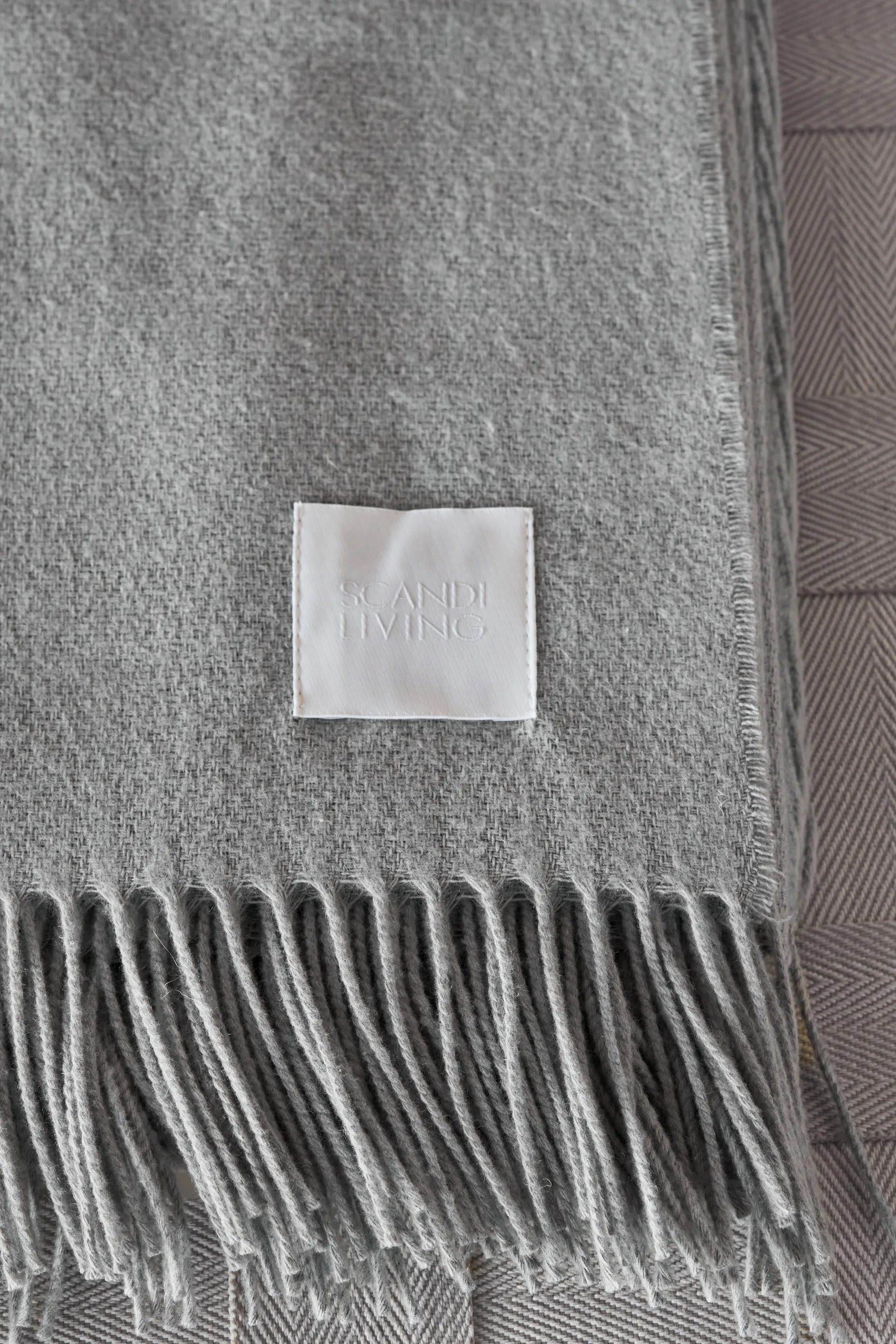 Loom bomuldsplaid 125x170 cm, Fog Scandi Living