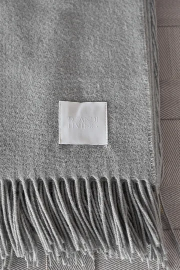 Loom bomuldsplaid 125x170 cm - Fog - Scandi Living