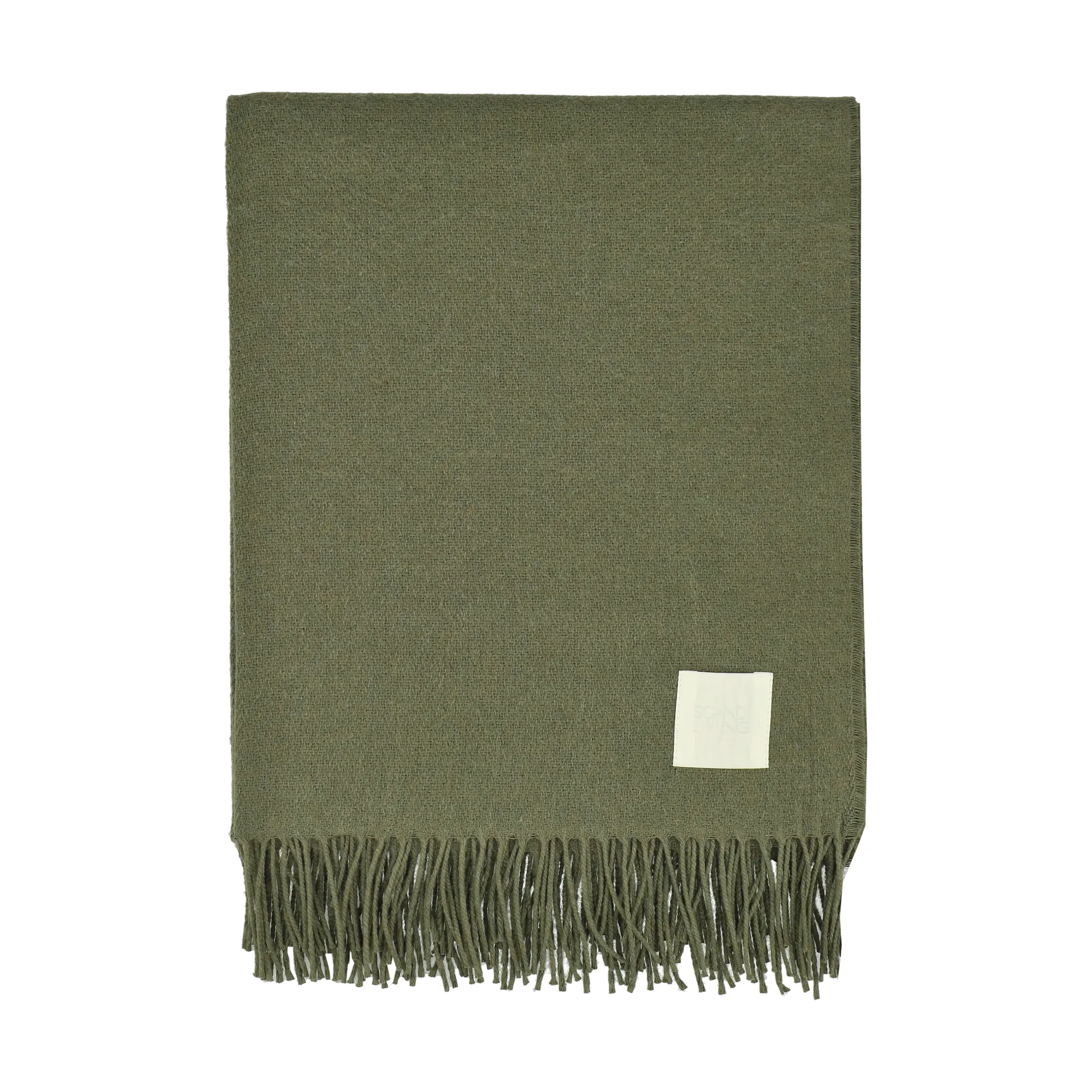 Loom bomuldsplaid 125x170 cm, Khaki Scandi Living