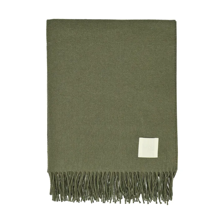 Loom bomuldsplaid 125x170 cm - Khaki - Scandi Living
