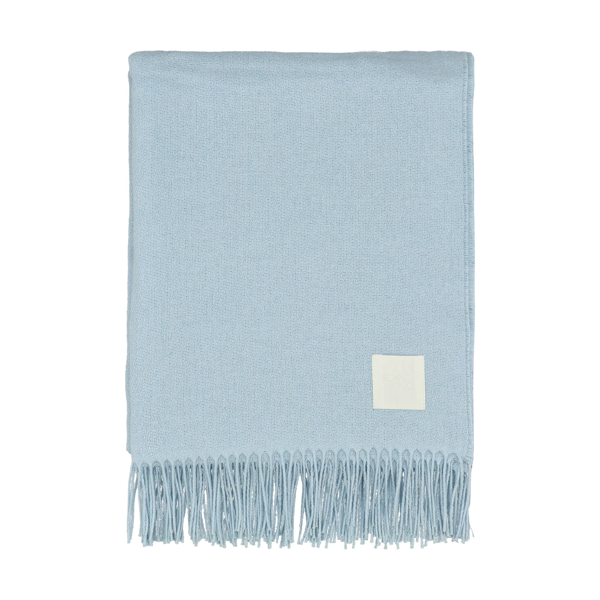 Loom bomuldsplaid 125x170 cm, Sky blue Scandi Living