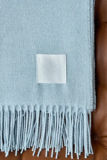Loom bomuldsplaid 125x170 cm - Sky blue - Scandi Living