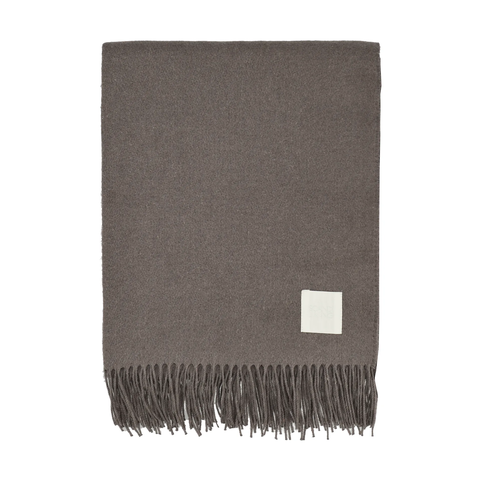 Loom bomuldsplaid 125x170 cm, Taupe Scandi Living