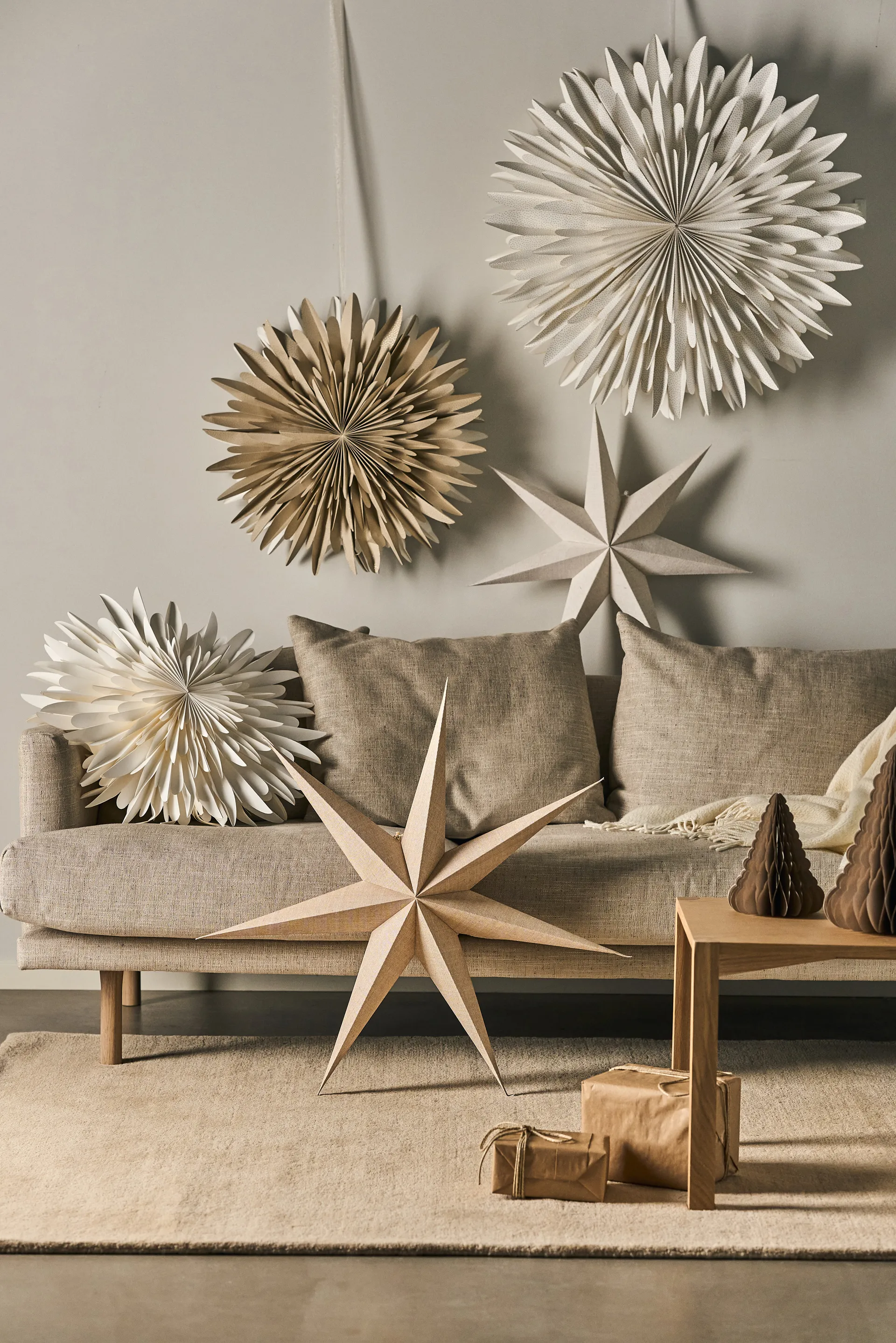Luna adventsstjerne Ø80 cm 2-pak - Hvid med prikker,  Scandi Living