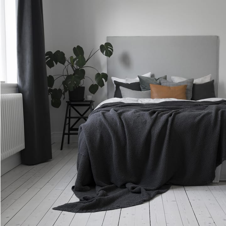 Moss sengetæppe 160x260 cm, Charcoal (grå) Scandi Living