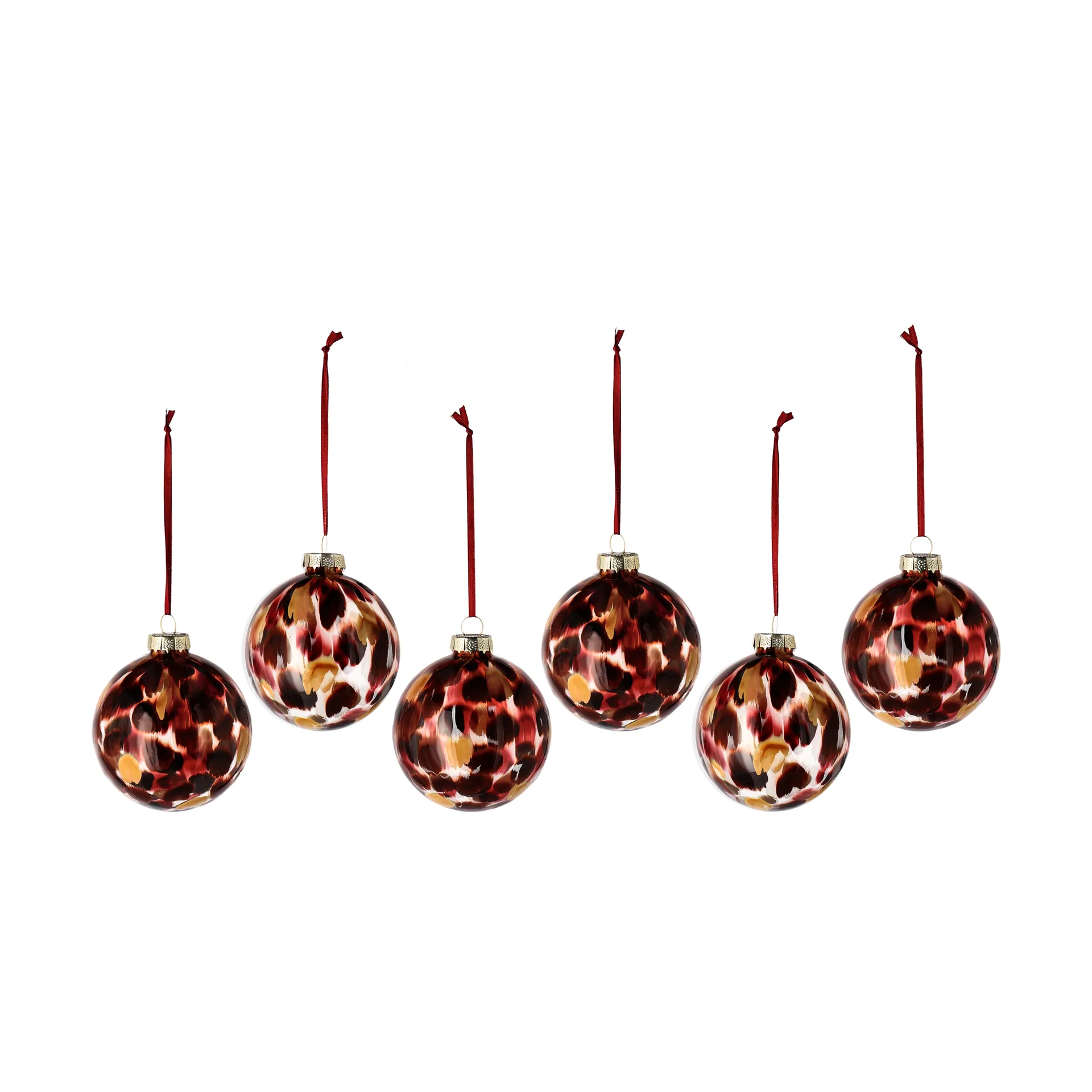 Overcast julekugle Ø8 cm 6-pak, Rød Scandi Living