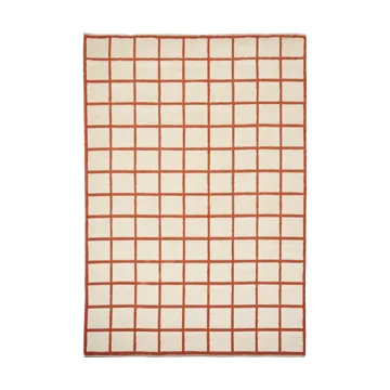 Pasture uldtæppe naturhvid/rust - 200x300 cm - Scandi Living