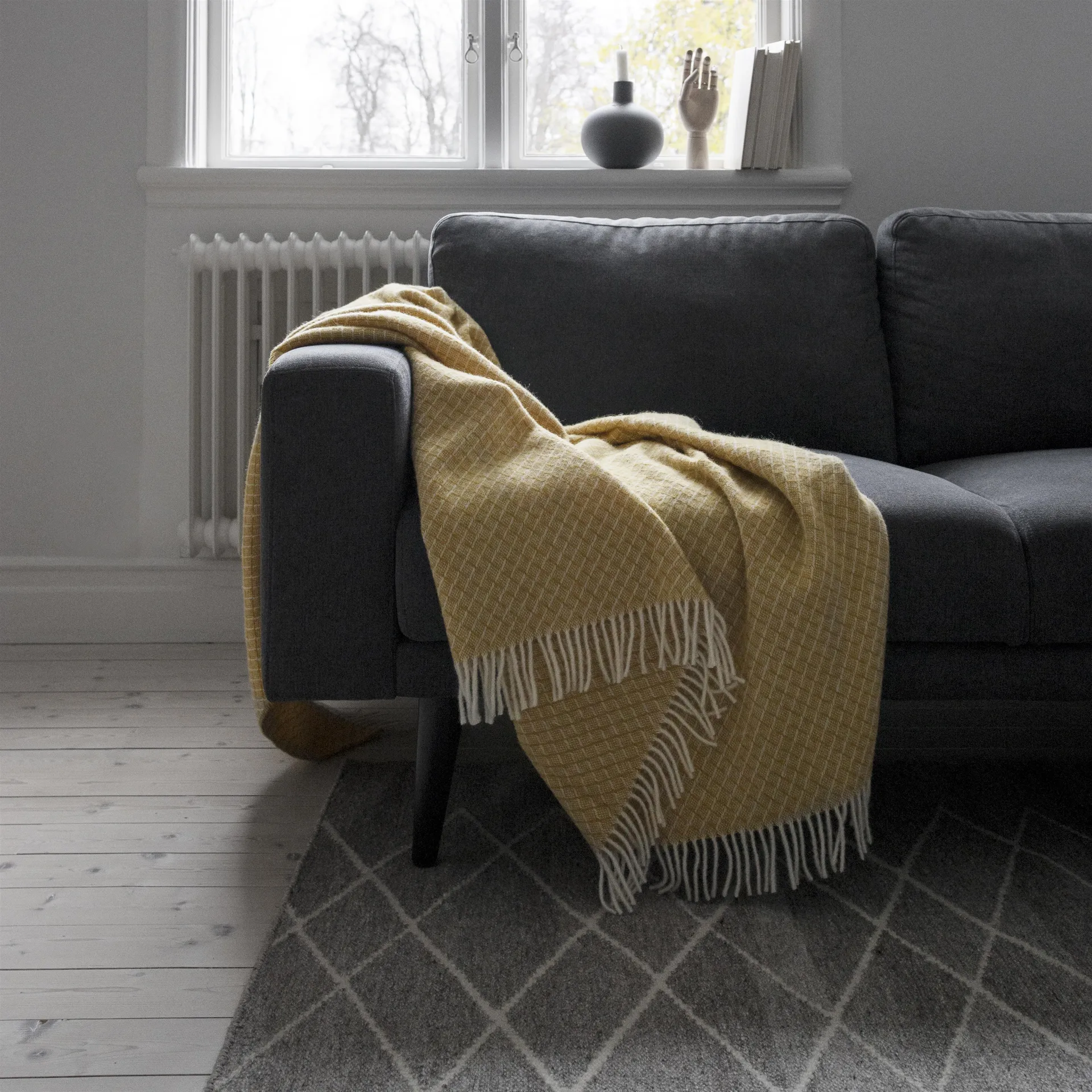 Peak uldtæppe cream, 80x240 cm Scandi Living