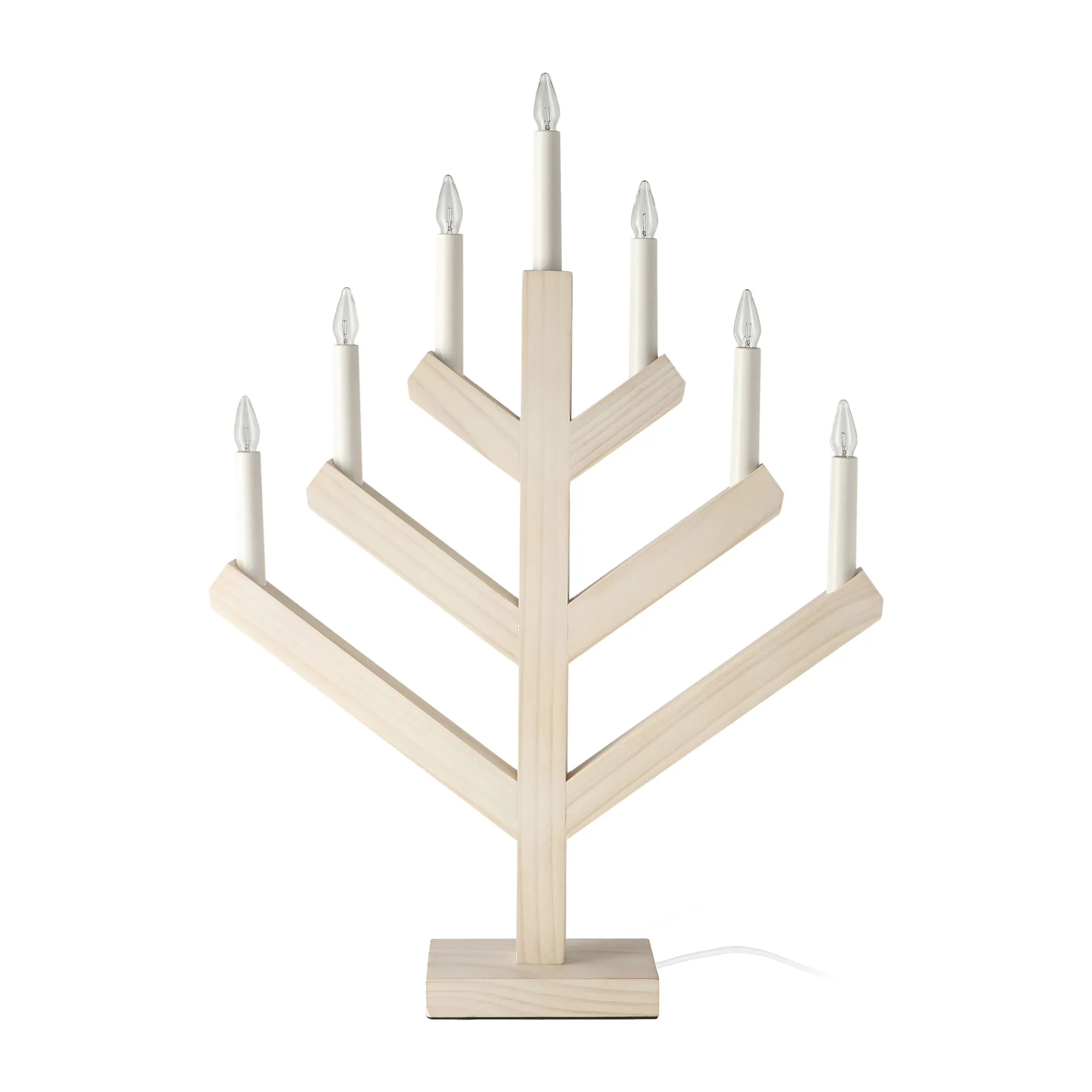 Pine adventslysestage 62 cm, Hvidglaseret Scandi Living