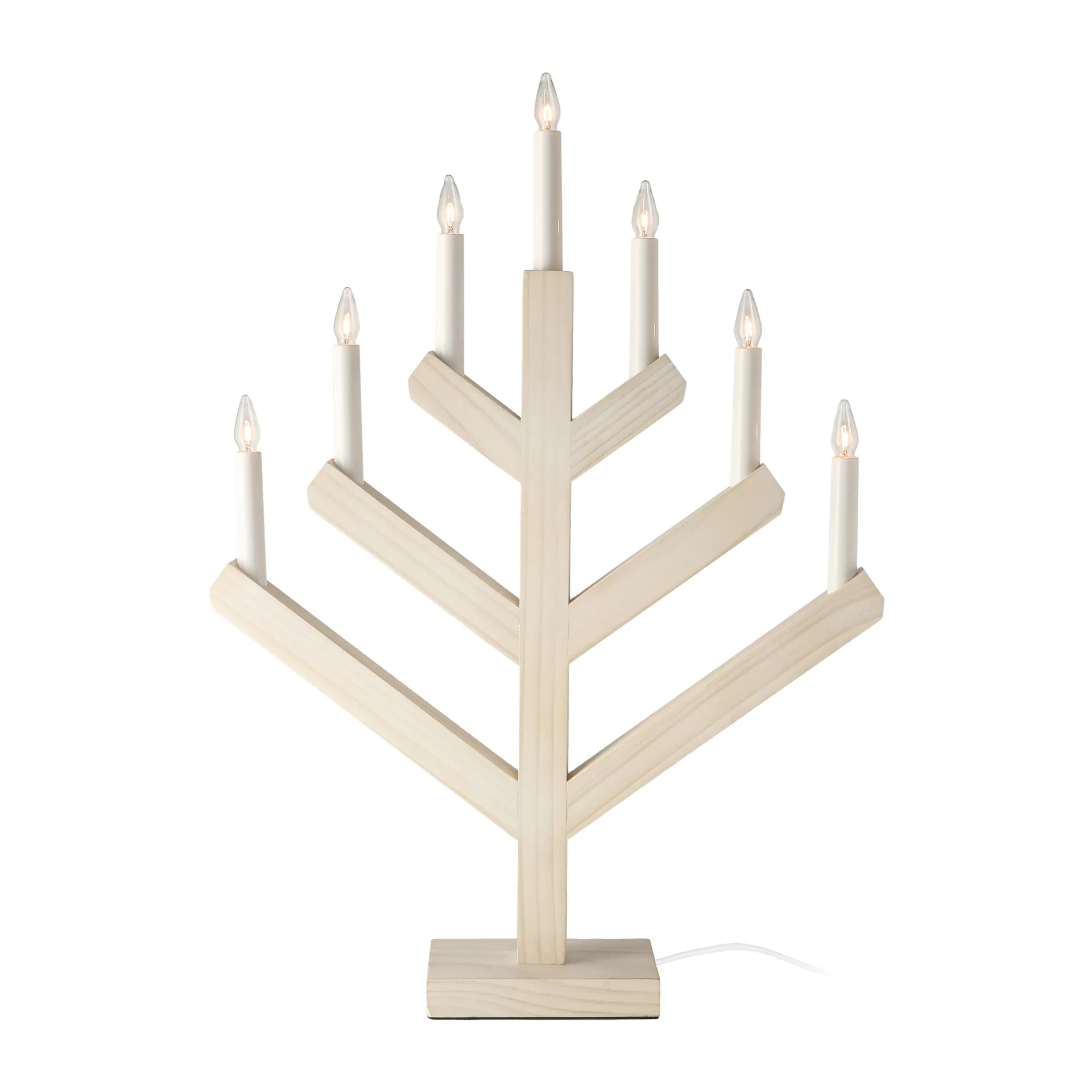 Pine adventslysestage 62 cm, Hvidglaseret Scandi Living
